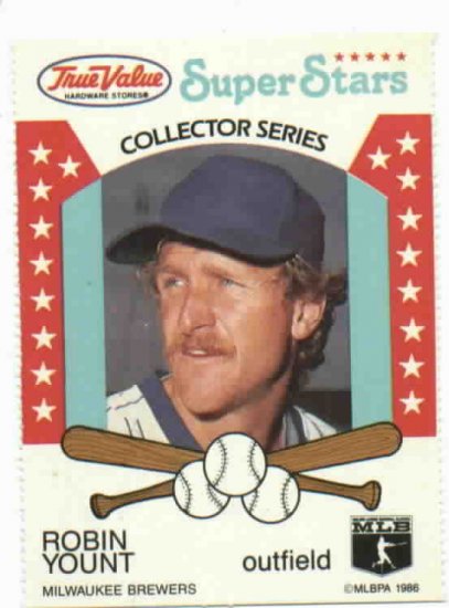 1986 True Value Super Stars Robin Yount Milwaukee Brewers Oddball
