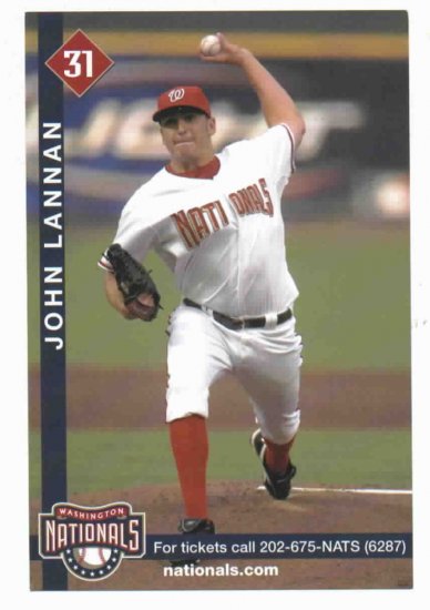 2010 Washington Nationals John Lannan Post Card SGA
