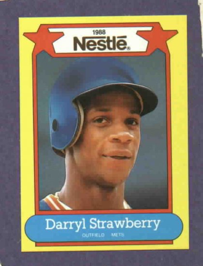 1988 Nestle Darryl Strawberry Baseball Card Oddball New York Mets