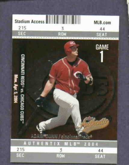 2004 Fleer Authentix Adam Dunn Cincinnati Reds
