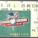 1998 American League Division Series Ticket Cleveland Indians Jacobs Field