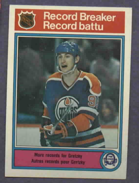1982 83 O Pee Chee OPC Wayne Gretzky Record Breaker # 1 Oilers