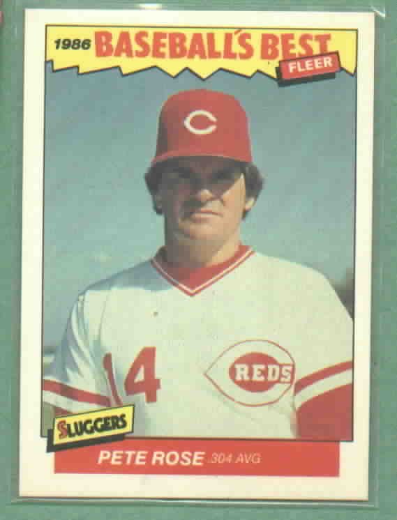 1986 Fleer Baseballs Best Pete Rose Cincinnati Reds Oddball