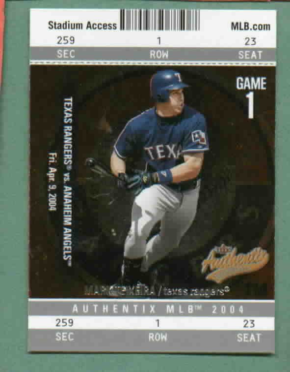 2004 Fleer Authentix Mark Teixeira Texas Rangers Yankees