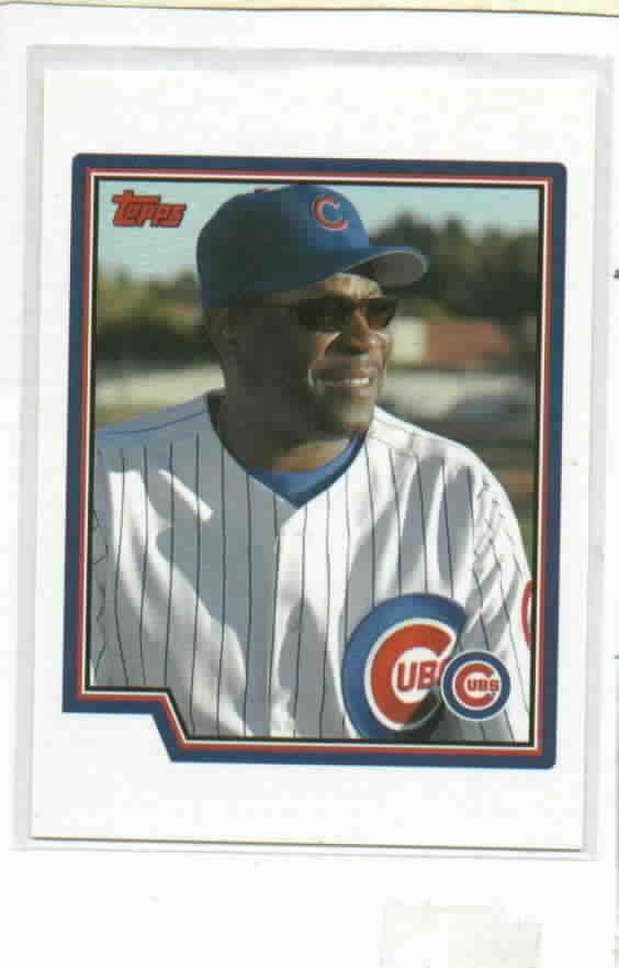 2003 Topps Dusty Baker ERROR Chicago Cubs No Writing On Front # 272