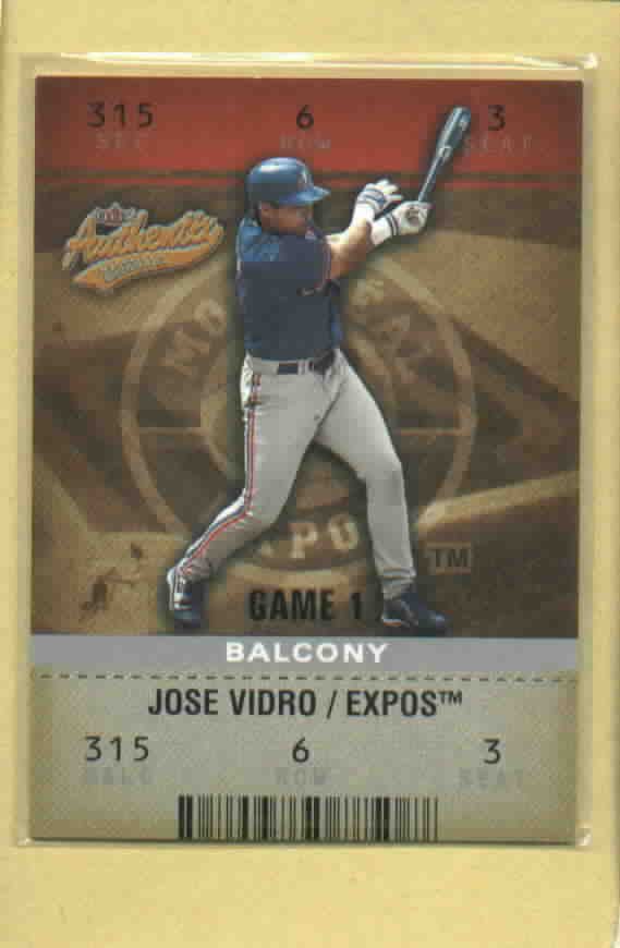 2003 Fleer Authentix Balcony Jose Vidro Expos # 18 #D 4/250