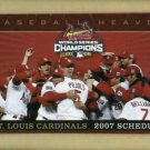 2007 St Louis Cardinals Pocket Schedule 2006 World Series Champs Pujols