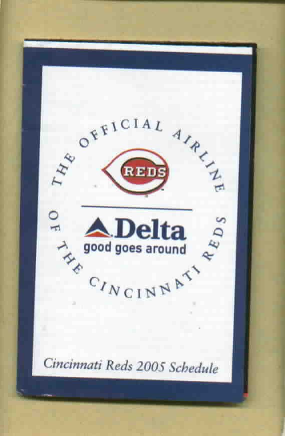 2005 Cincinnati Reds Pocket Schedule Delta Airlines