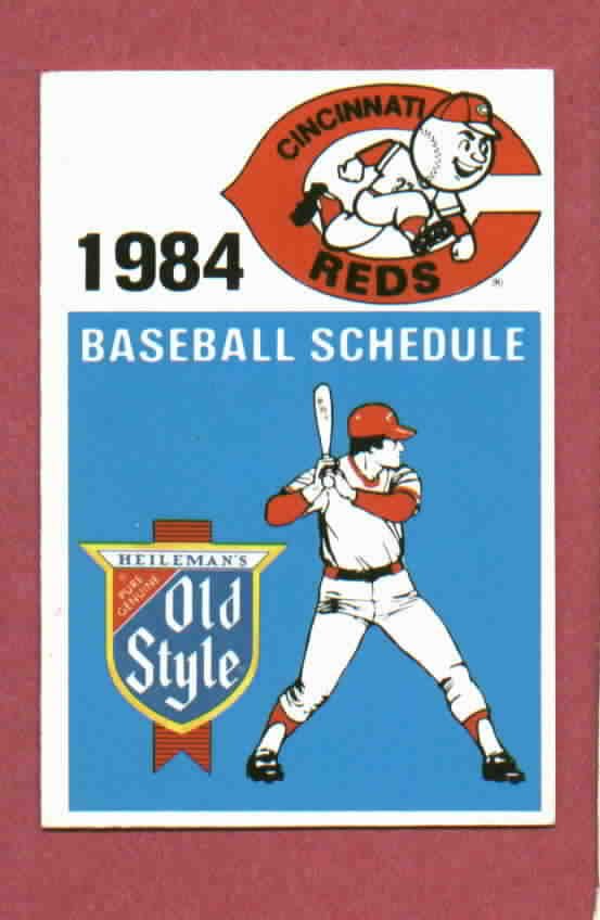 1984 Cincinnati Reds Pocket Schedule Old Style Beer