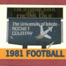 1981 University Of Toledo Rockets Football Pocket Schedule