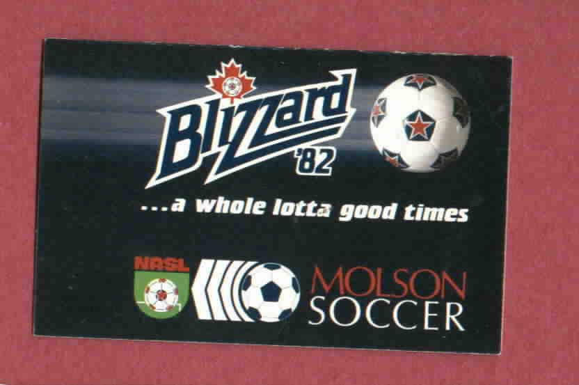 1982 Toronto Blizzard Soccer Pocket Schedule