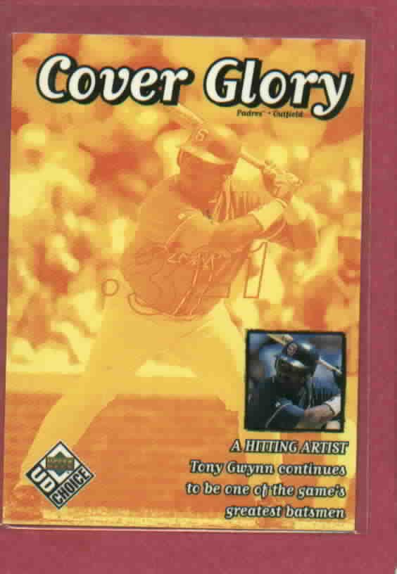 1999 Upper Deck Choice Cover Glory Tony Gwynn San Diego Padres # 34