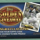 2012 Topps Golden Giveaway Ryan Braun Milwaukee Brewers # GGC-1 UNREDEEMED