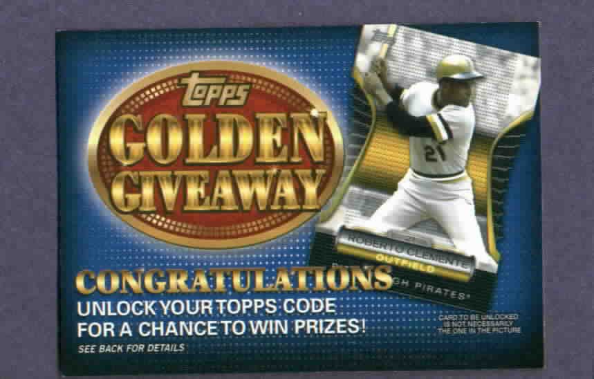 2012 Topps Golden Giveaway Roberto Clemente Pittsburgh Pirates Unredeemed