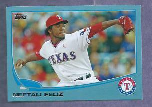 2013 Topps Baseball Walmart Blue Neftali Feliz Texas Rangers # 30