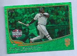 2013 Topps Baseball Emerald Green Pablo Sandoval San Francisco Giants # 298 Insert