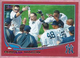 2013 Topps Baseball Target Red Russell Martin New York Yankees # 282