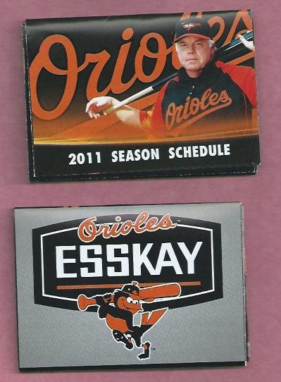 2011 Baltimore Orioles Pocket Schedule