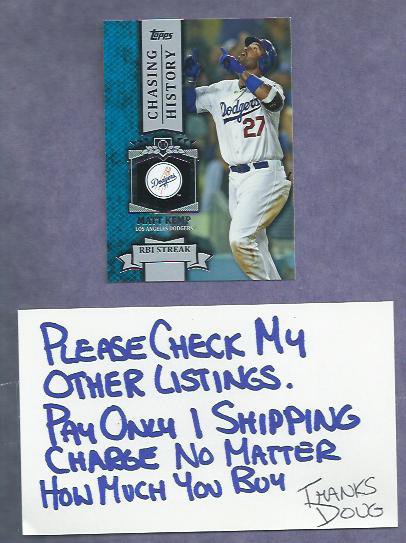 2013 Topps Matt Kemp Chasing History Los Angeles Dodgers # CH-22