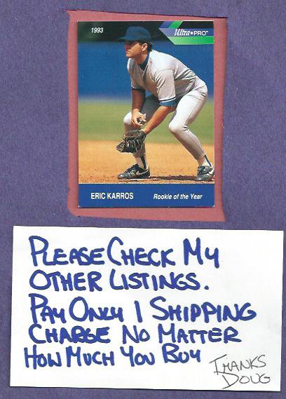 1993 Ultra Pro Eric Karros Los Angeles Dodgers Oddball # 2 of 5