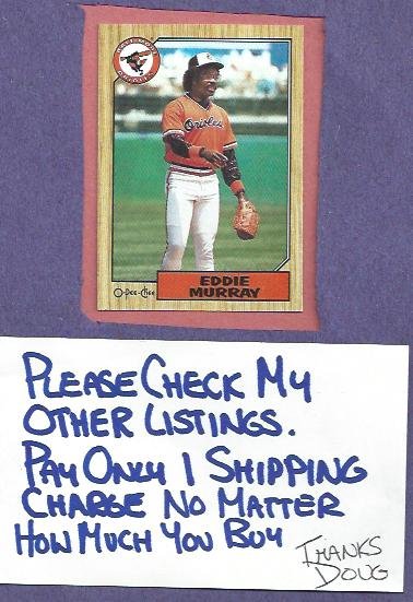 1987 O Pee Chee Eddie Murray Baltimore Orioles # 120