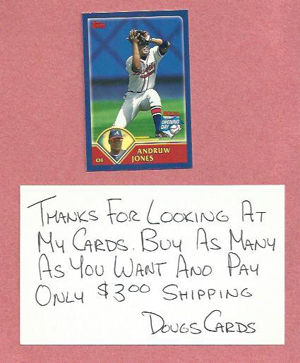 2003 Topps Opening Day Mini Scratchoff Andruw Jones Atlanta Braves