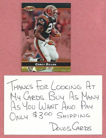 2000 Bowmans Best Acetate Parallel Corey Dillon Cincinnati Bengals # 21 #D/  250