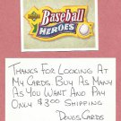 1992 Upper Deck Baseball Heroes Ted Williams Header Card