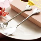 Spoon & Fork of Love with Heart Shape End Wedding Favor