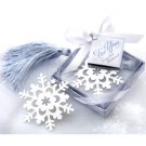 Snowflake Bookmark with Ice Blue Tassle Wedding Favor