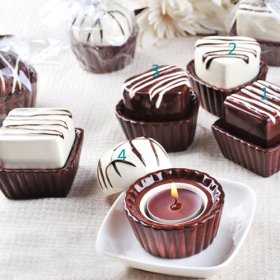 Chocolate Candy Candle Wedding Reception Favors