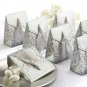 25th Anniversary Favor Box with Silver Ribbon Set of 12