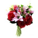Beautiful Lilies and Roses Wedding Bridal Bouquet