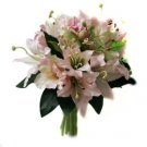 Beautiful Pink Lily Wedding Bridal Bouquet