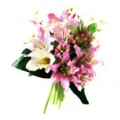 Beautiful Pink & Purple Lily Wedding Bridal Bouquet