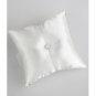 Flower Decoration White Satin Wedding Ring Pillow