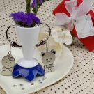 Newly Wedded Bears Keyrings Set 2 in Velvet Gift Bag