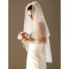 2 Layer Elbow with Beading Wedding Veil 0455-1