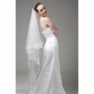 3 Layer Sweep with Embroidery Wedding Veil WAV0022