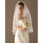 2 Layer Fingertip with Beading Wedding Veil WAV0006