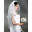 2 Layer Fingertip with Beading Wedding Veil WAV0007