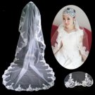 1 Layer Cathedral Length Lace Edge Wedding Veil TS058