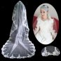 1 Layer Cathedral Length Lace Edge Wedding Veil TS058