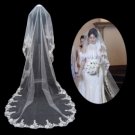 1 Layer Cathedral Lace Edge Wedding Veil TS058 280 cm