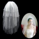 4 Layers Elbow Length Pearl Accents Wedding Veil TS009