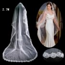 1 Layer Cathedral Length LACE EDGE Wedding Veil TS071