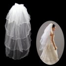 4 Layers Fingertip Wedding Veil Pearl Accents TS005