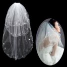 3 Layers Elbow Length Embroidery Wedding Veil TS068