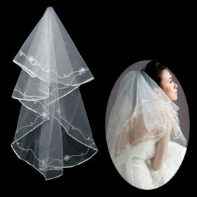 1 Layer Fingertip Length Wedding Veil TS015