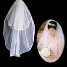 2 Layers Elbow Length White Wedding Veil TS017